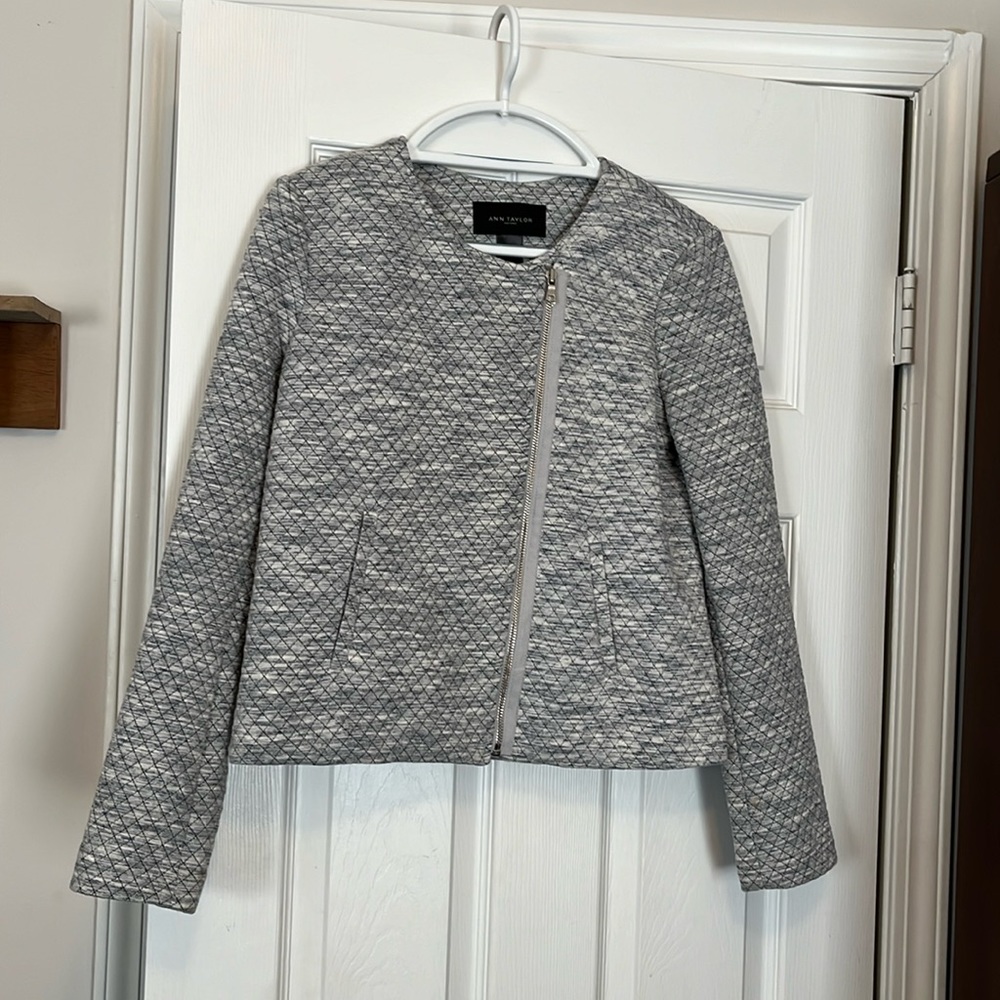 Heather blue crop jacket